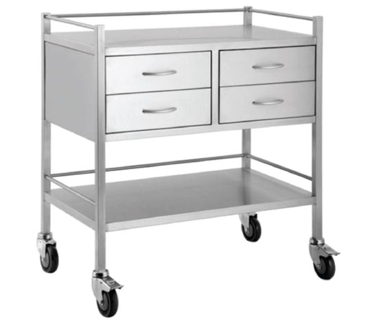Stainless Steal Trolley - 4 Drawers