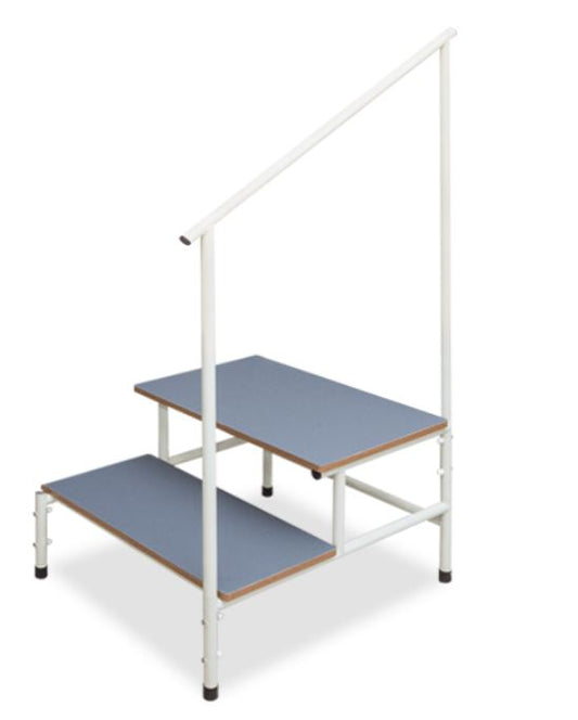 MEDICAL DOUBLE STEP STOOL WITH HANDLE RAIL
