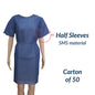 HALF SLEEVES PATIENT GOWN HALF SLEEVES LARGE 120 X 160CM - CARTON OF 50