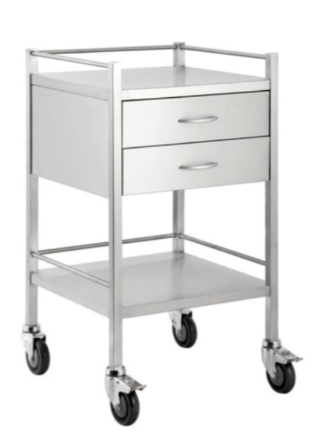 Stainless Steal Trolley - 2 Drawers 50(W)X50(D)X90(H)CM